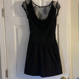 A-line Laceback Black Dress